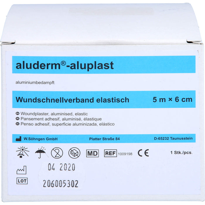 Aluderm Aluplast Wundverb Pflast elast 5mx6cm, 1 St. Pflaster