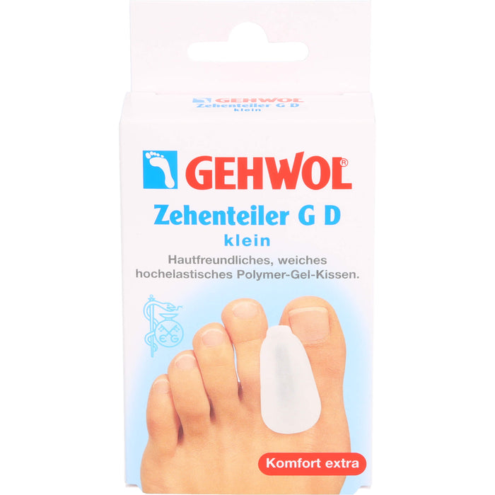 GEHWOL Zehenteiler G D klein hautfreundliches, weiches hochelastisches Polymer-Gel-Kissen, 3 St. Zehenteiler