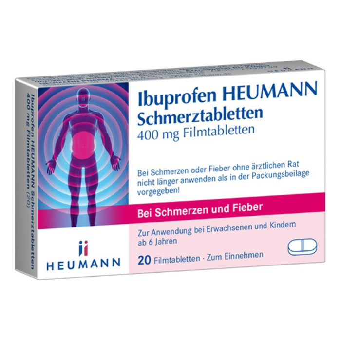 Ibuprofen Heumann Schmerztabletten 400 mg, 20 pc Tablettes