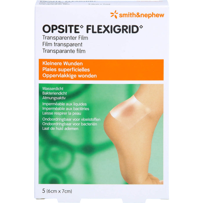 OpSite Flexigrid 6x7cm transp. wasserd. Verb. ster, 5 St FOL