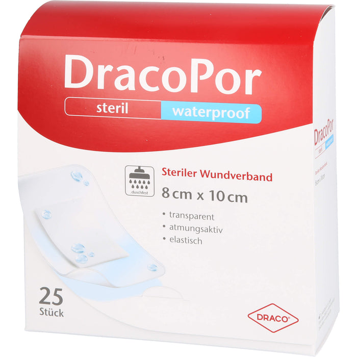 DracoPor waterproof 8 cm x 10 cm steriler Wundverband, 25 pc Pansements