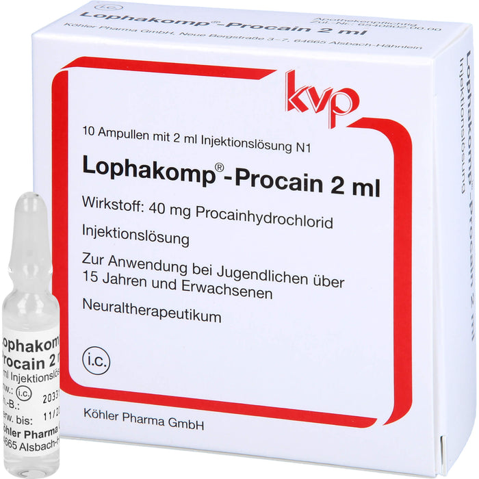 Lophakomp Procain 2 ml Ampullen, 10 pcs. Ampoules