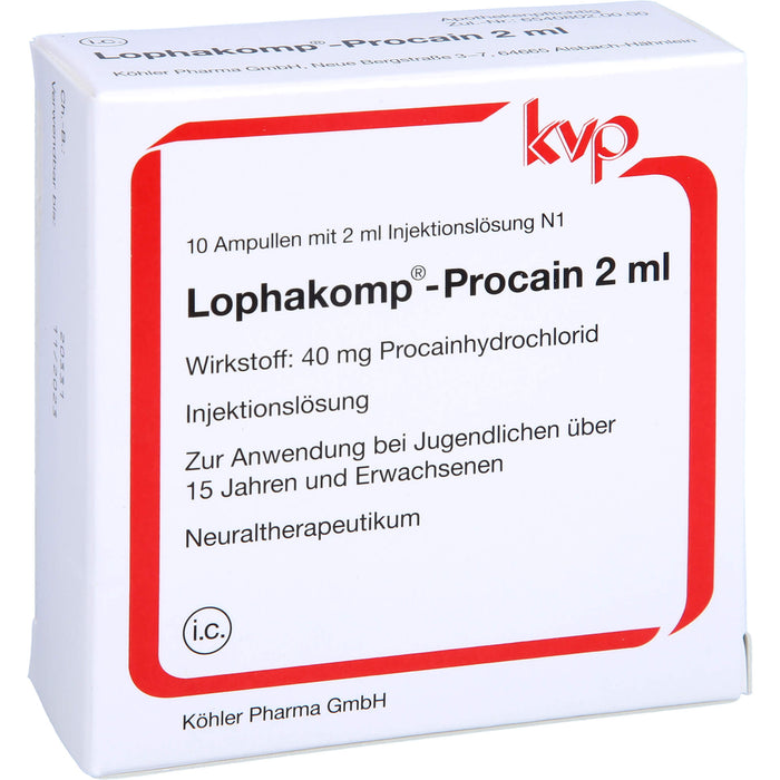 Lophakomp Procain 2 ml Ampullen, 10 pc Ampoules