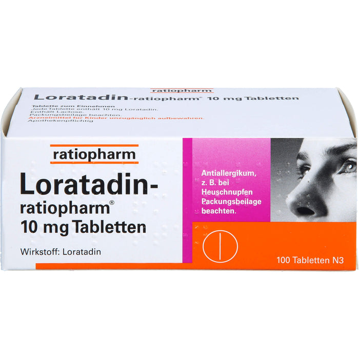 Loratadin-ratiopharm 10 mg Tabletten bei Allergien, 100 pc Tablettes