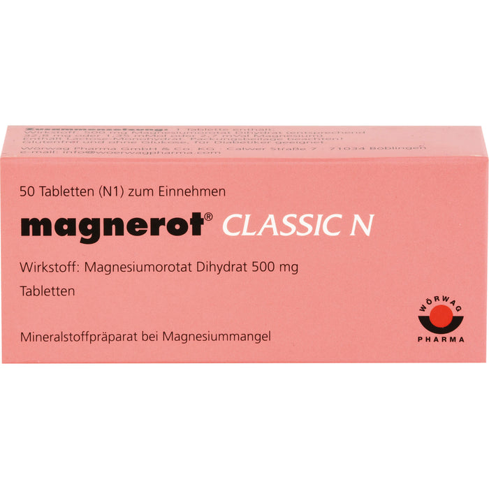 magnerot Classic N Tabletten bei Magnesiummangel, 50 St. Tabletten