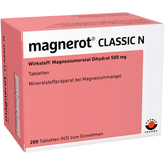 magnerot Classic N Tabletten bei Magnesiummangel, 200 pcs. Tablets