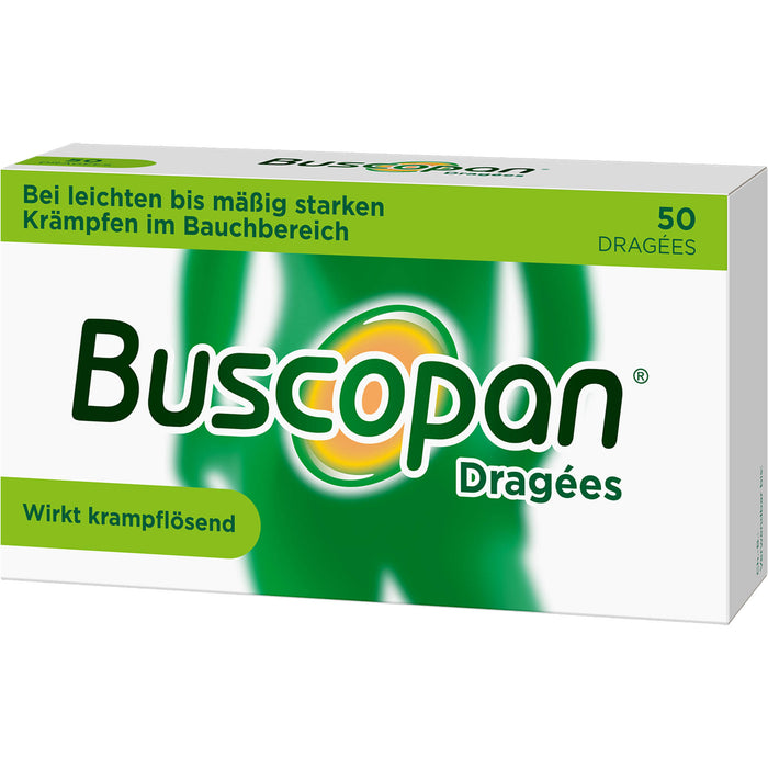 Buscopan Dragées wirkt krampflösend Original Sanofi-Aventis, 50 pcs. Tablets