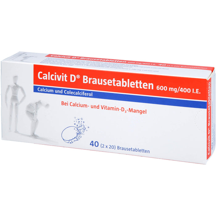 Calcivit D Brausetabletten 600 mg/400 I.E., 40 pcs. Tablets