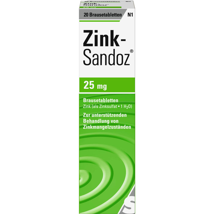 Zink-Sandoz 25 mg Brausetabletten, 20 pc Tablettes