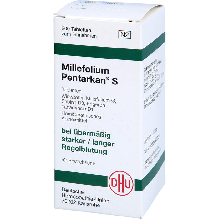 DHU Millefolium Pentarkan S Tabletten bei übermäßig starker / langer Regelblutung, 200 pcs. Tablets