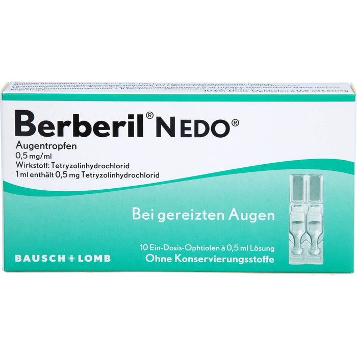 Berberil N EDO Augentropfen bei gereizten Augen, 10 pcs. Single-dose pipettes