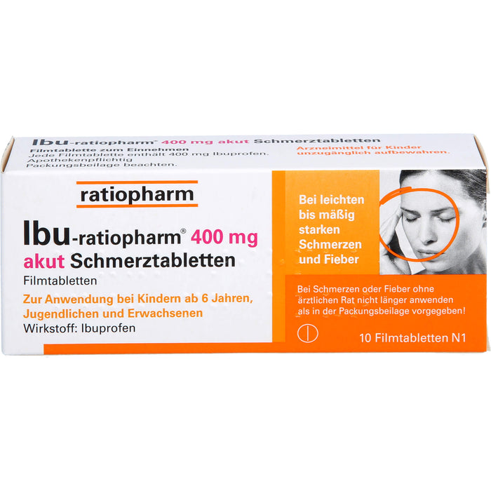 IBU-ratiopharm akut 400 mg akut Schmerztabletten, 10 pc Tablettes