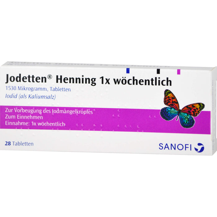 Jodetten Henning 1x wöchentlich 1530 Mikrogramm Tabletten, 28 pcs. Tablets