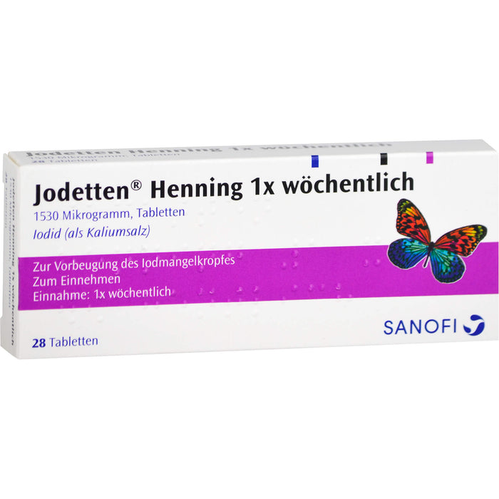 Jodetten Henning 1x wöchentlich 1530 Mikrogramm Tabletten, 28 pcs. Tablets