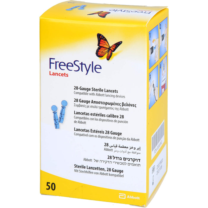 FreeStyle sterile Lanzetten, 28 Gauge mit Stechhilfen von Abbott kompatibel, 50 pc Accessoire