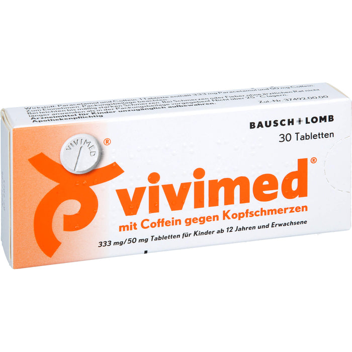 vivimed mit Coffein gegen Kopfschmerzen Tabletten, 30 St. Tabletten