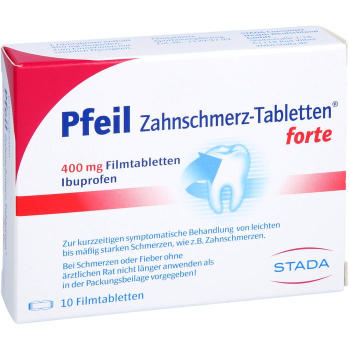 Pfeil Zahnschmerz-Tabletten forte lindert schnell, 10 pc Tablettes