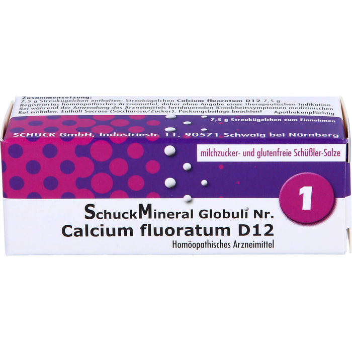 Schuckmineral Globuli 1 Calcium fluoratum D12, 7.5 g Globuli