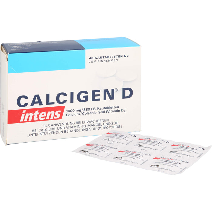 Calcigen D intens 1000 mg/880 I.E. Kautabletten, 48 St KTA