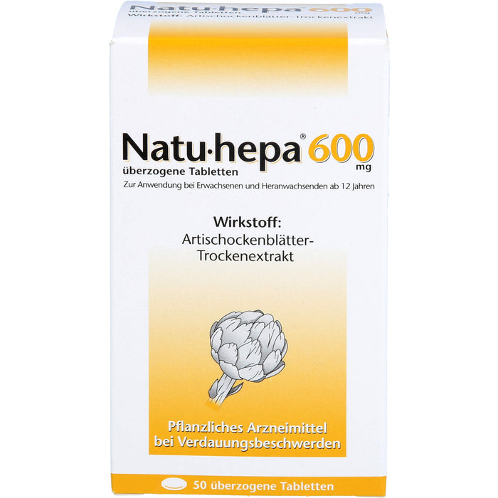 Natu-hepa 600 mg Tabletten bei Verdauungsbeschwerden, 50 St. Tabletten