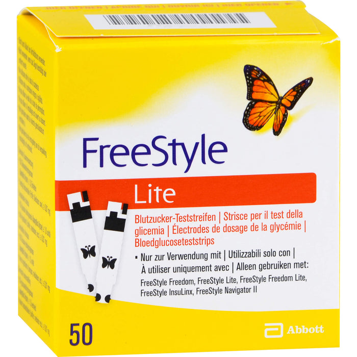 FreeStyle Lite Teststreifen ohne Codieren, 50 pc Bandelettes réactives