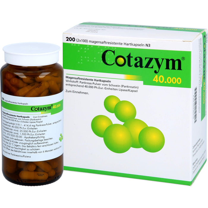 Cotazym 40.000, Magensaftresistente Hartkapseln, 200 St. Kapseln