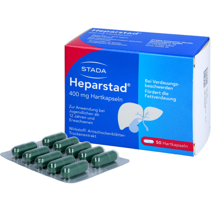 STADA Heparstad 400 mg Hartkapseln bei Verdauungsbeschwerden, fördert die Fettverdauung, 50 St. Kapseln