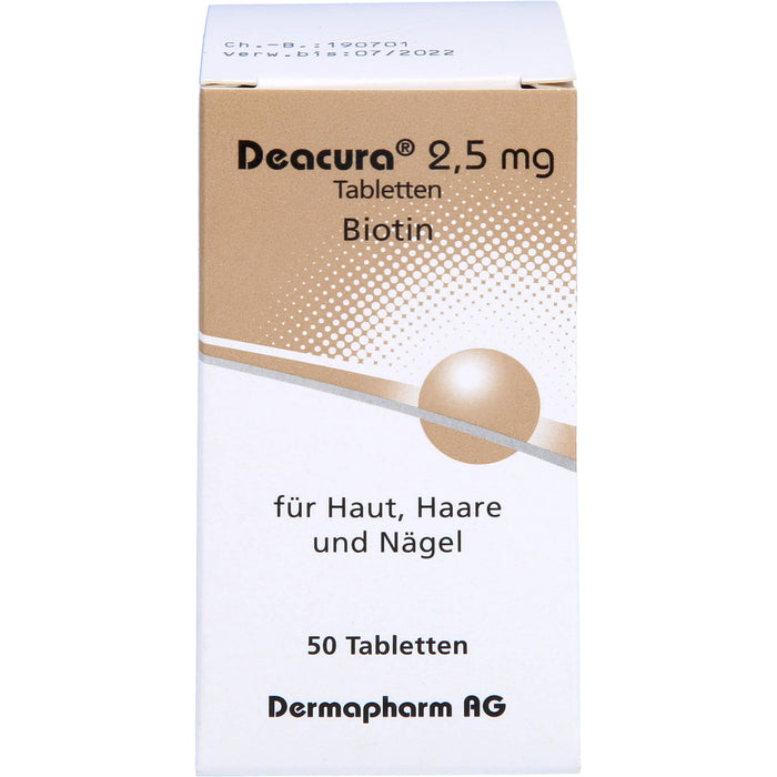 Deacura 2,5 mg Tabletten für Haut, Haare und Nägel, 50 pcs. Tablets