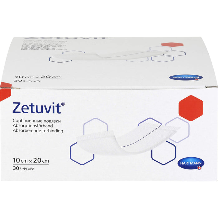 ZETUVIT Saugkompresse unsteril 10x20cm CPC, 30 St KOM