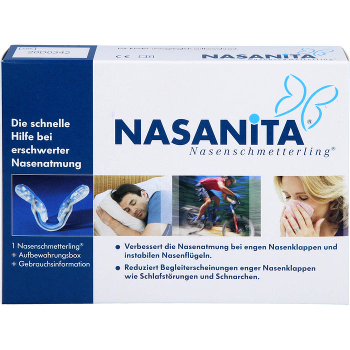 NASANITA Nasenschmetterling Hilfe bei erschwerter Nasenatmung, 1 pc Dispositif