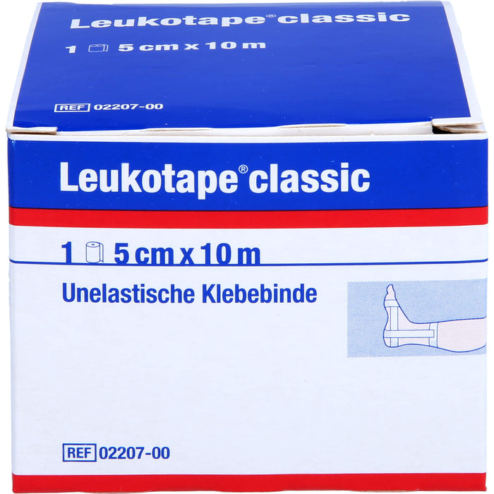 Leukotape classic 5 cm x 10 m weiß unelastische Klebebinde, 1 pc Bandage