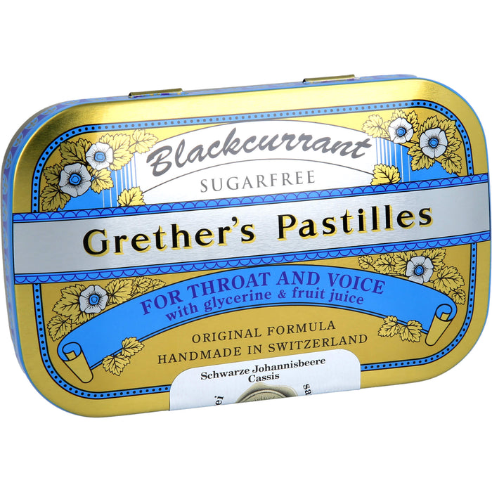 Grether's Pastilles Blackcurrant zuckerfrei, 60 g Pastillen