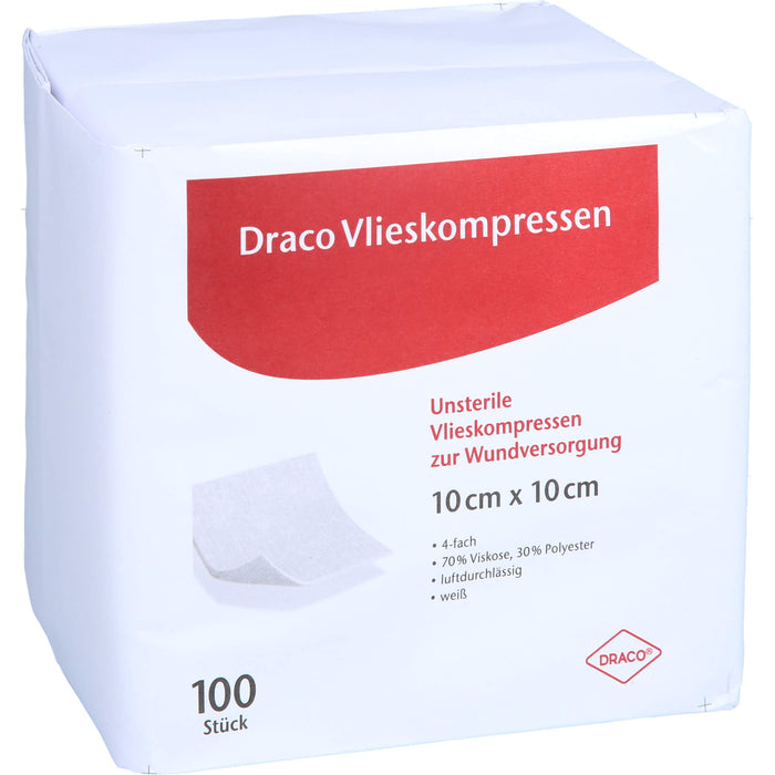 Vliesstoffkompressen 10x10cm 4fach unsteril, 100 St KOM