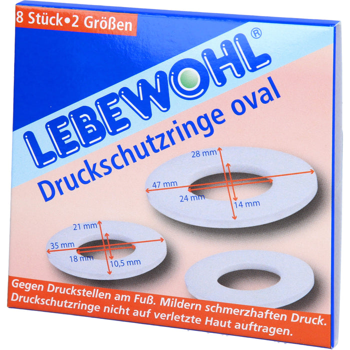 LEBEWOHL Druckschutzringe oval, 8 pc Pansement