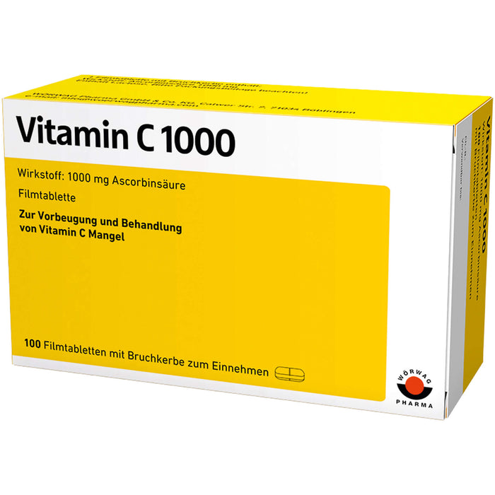 WÖRWAG Pharma Vitamin C 1000 Filmtabletten, 100 pc Tablettes