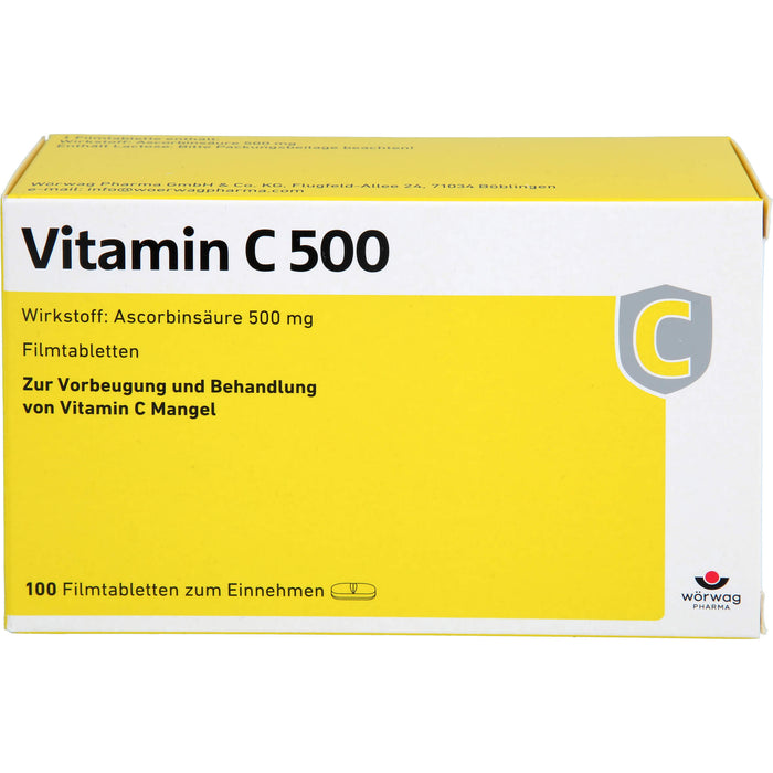 WÖRWAG Vitamin C 500 Filmtabletten, 100 St. Tabletten