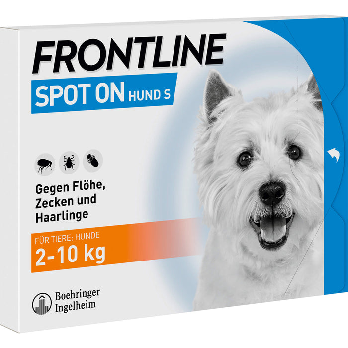 FRONTLINE Spot on Hund S Pipetten gegen Flöhe, Zecken und Haarlinge, 3 pc Ampoules