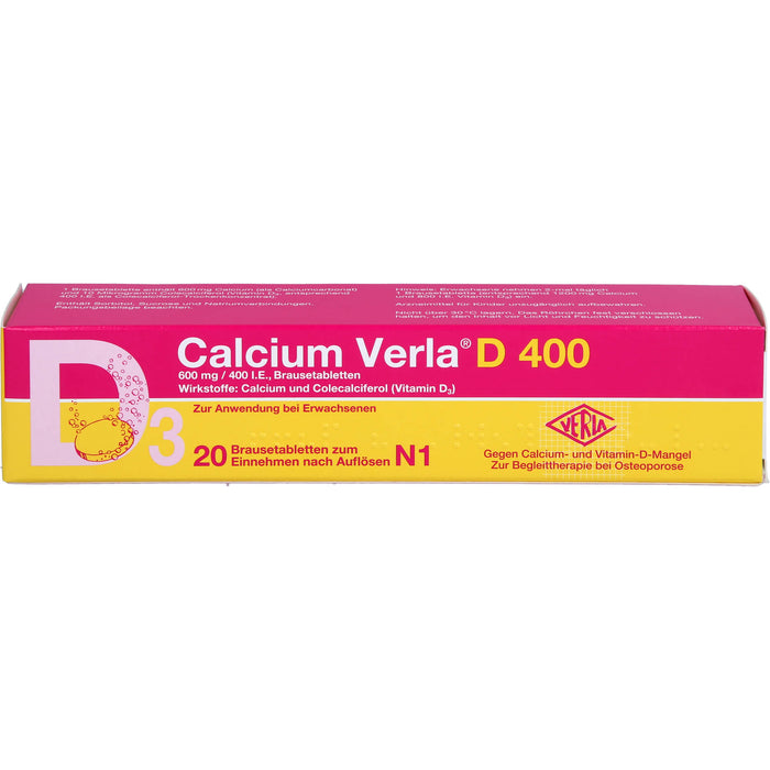 Calcium Verla D 400 Brausetabletten, 20 pc Comprimés effervescents