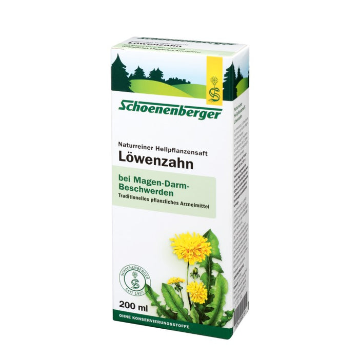 Schoenenberger Löwenzahn naturreiner Heilpflanzensaft, 200 ml Solution