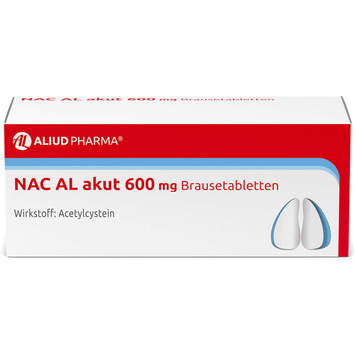 NAC AL akut 600 mg Brausetabletten zur Schleimlösung bei Atemwegserkrankungen, 20 St. Tabletten