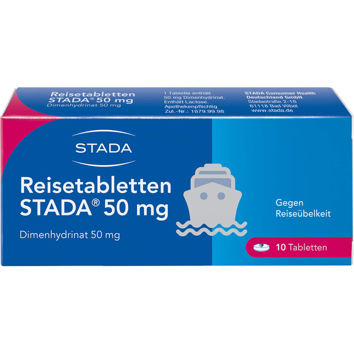 Reisetabletten STADA 50 mg Tabletten gegen Reiseübelkeit, 10 pcs. Tablets