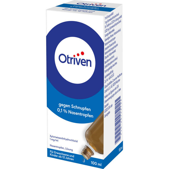 Otriven 0,1 % Nasentropfen für Erwachsene bei Schnupfen, 100 ml Solution