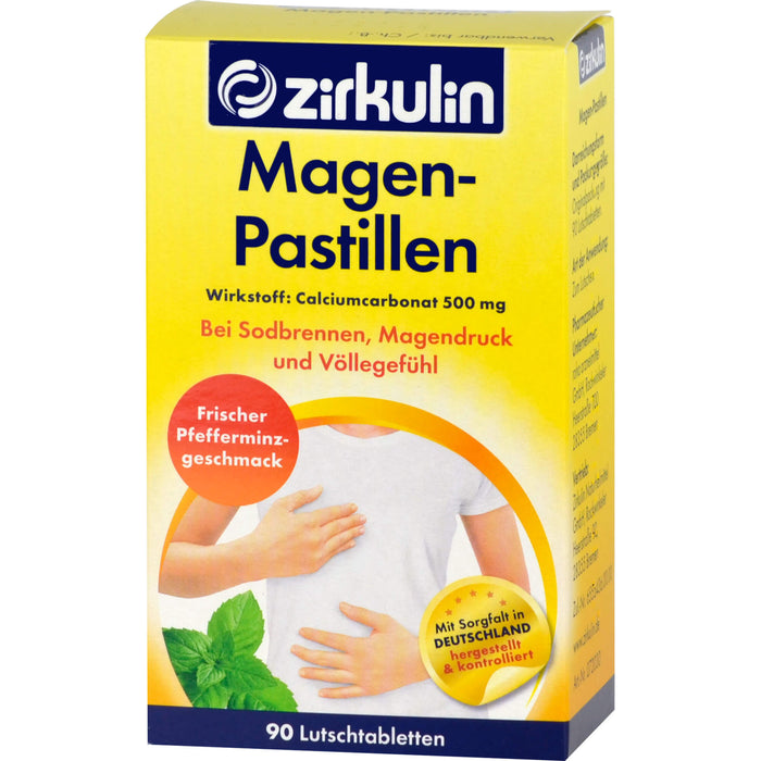 Zirkulin Magenpastillen bei Sobrennen, Magendruck und Völlegefühl, 90 pcs. Tablets