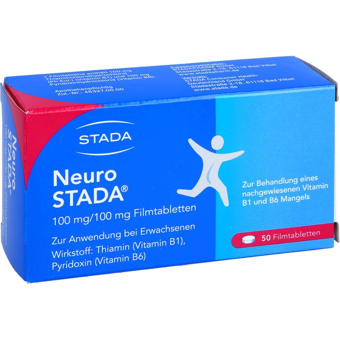 STADA Neuro Filmtabletten bei nachgewiesenem Vitamin B1 und B6 Mangel, 50 pcs. Tablets