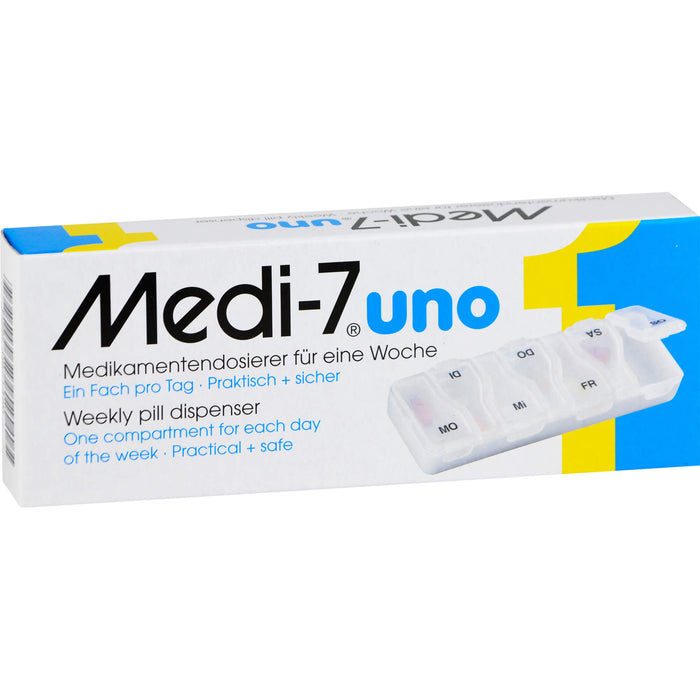 Medi-7 Uno Medikamentendosierer für eine Woche, ein Fach pro Tag, 1 pc Boîte