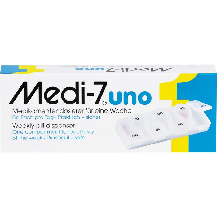 Medi-7 Uno Medikamentendosierer für eine Woche, ein Fach pro Tag, 1 pc Boîte