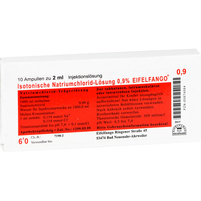 EIFELFANGO Isotonische Natriumchlorid-Lösung 0,9 %, 10 St. Ampullen