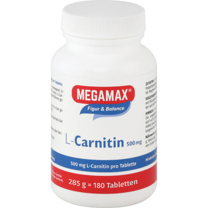 MEGAMAX Figur & Balance L-Carnitin 500 mg Tabletten, 180 pc Tablettes