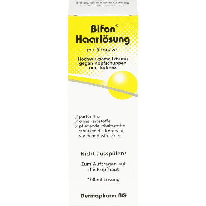 Bifon Haarlösung mit Bifonazol gegen Kopfschuppen und Juckreiz, 100 ml Lösung