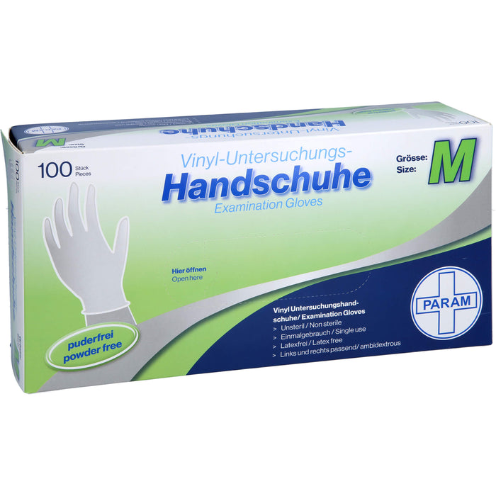 PARAM Einmal Handschuhe Vinyl puderfrei M, 100 St. Handschuhe